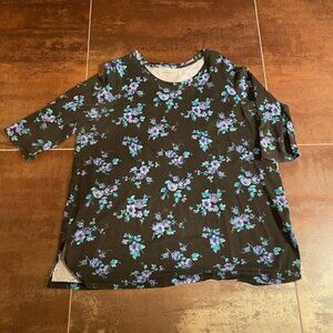 Woman Within Cotton Perfect 3/4 Sleeve Crew Neck Tee   – 18W/20W